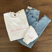 Personalized Embroidered Wifey Hubby Sweatshirt for Valentine's Day Gifts