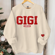 Glitter Custom Name Gigi Nana Grandma Est And Kids Sweatshirt