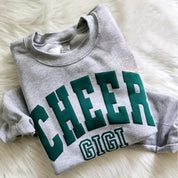 Personalized Print Cheer Mom sweatshirt with Kids Name on Sleeve