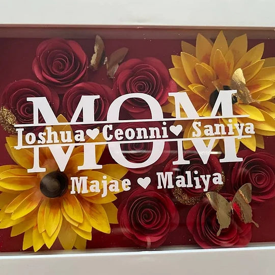 Personalized Mom Flower Shadow Box With Name For Mother's Day