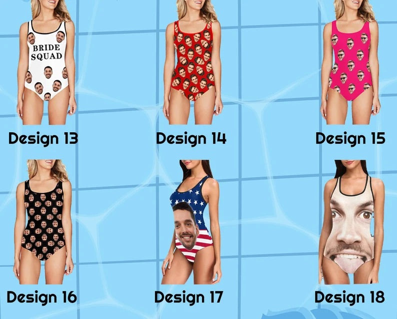 Custom Face Swimsuit Personalized Photo Women's Bathing Suit Bikini Set Swimwear