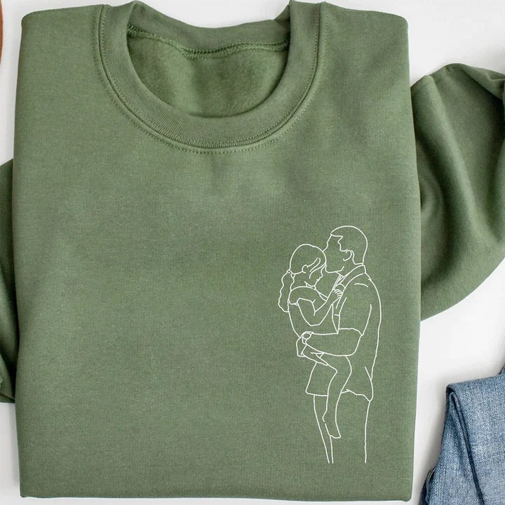 Embroidered Tshirt｜Portrait Sweatshirt｜Gift｜Couple｜Anniversary