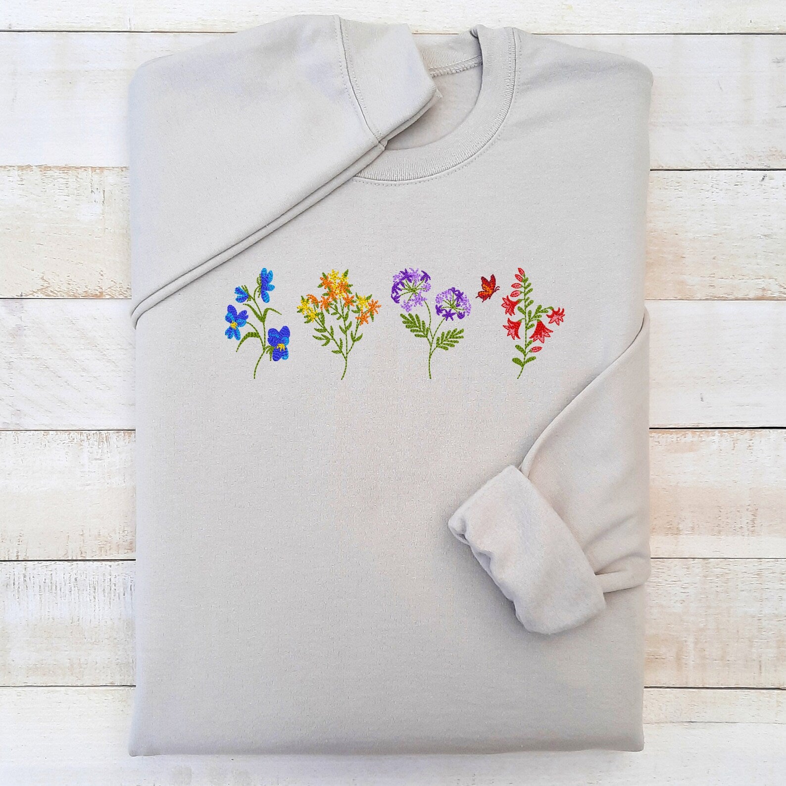 Unisex Floral Embroidered Sweatshirt