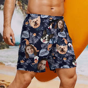 Custom Hawaiian Trunks with Face for Party, Personalized Swim Trunks