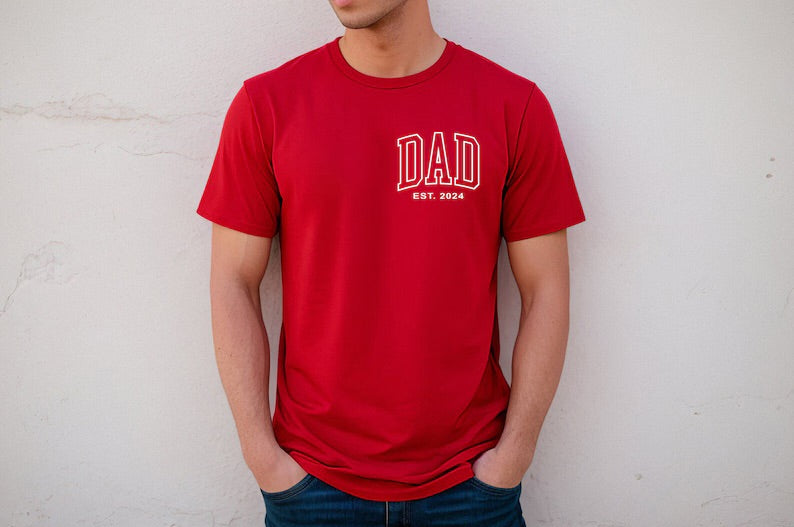 Dad Est 2024 Tshirt | Personalized Dad Shirt | Custom Dad Pregnancy Announcement |  New Dad Shirt