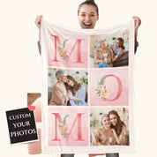 Mother's Day Gift-CUSTOM MOM 3 PHOTO BLANKET