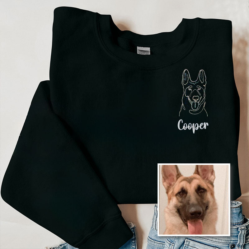 Embroidered Pet Sweater｜Sweatshirt Custom｜Portrait Photo｜Outline Hoodie