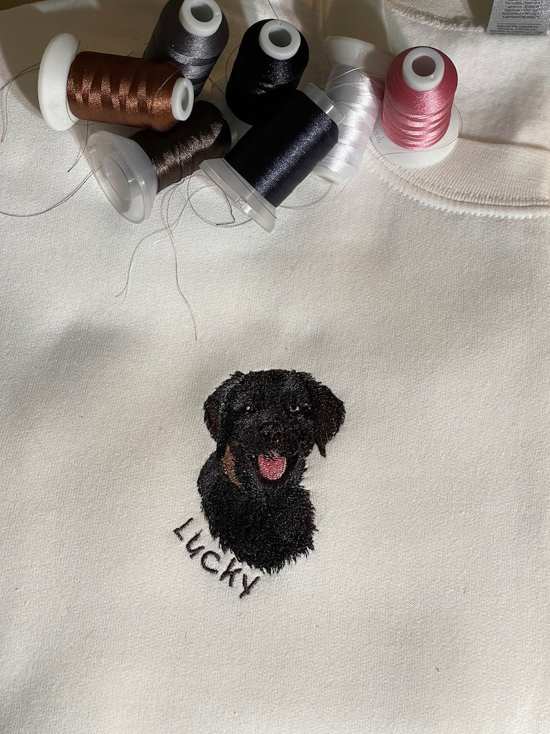 Personalized Embroidered｜Pet Sweatshirt｜Custom Pet Portrait Sweatshirt