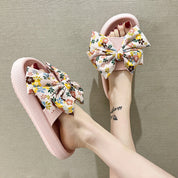 Tanguoant Printed Big Bowtie Slides Women Summer Thick