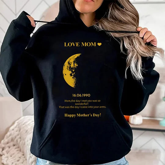 Custom REAL MOON PHASE Sweatshirt for Mom - Mother's Day Gift