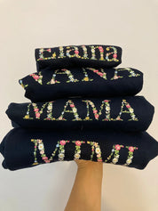 Personalized Embroidered Floral Mama Grandma Sweatshirt - Mother's Day Gift