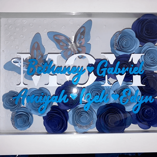 Personalized Mom Flower Shadow Box With Name For Mother's Day