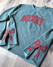 Merry Side Bow Cut-Out Sweatshirt