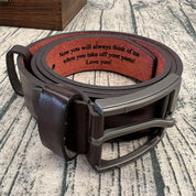 Personalized Engraved Leather Belt For DAD/HUSBAND-Now you will always think of me