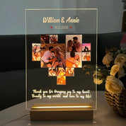 Custom Heart Photo LED Light Frame With Text