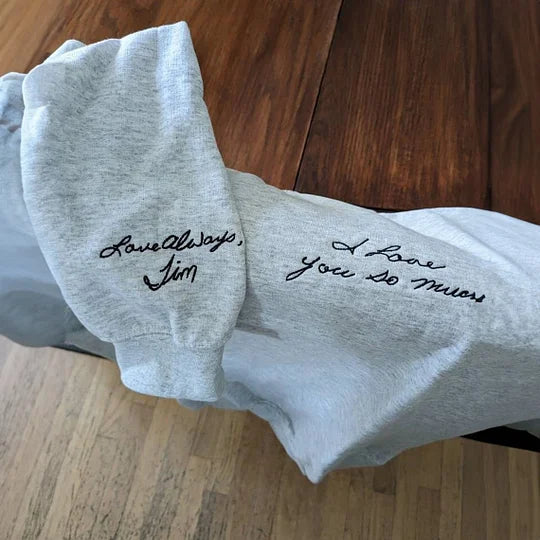 Custom Embroidered Handwriting I Love You Forever Sweatshirt For Couple