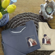 Personalized Couple Photo Embroidered Sweatshirt