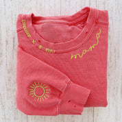 Embroidered Hand Distressed Mama Sweatshirt With kid's Names