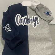 Dallas Cowboys Sweatshirt |  Glitter Appliqué | Embroidered Fan Apparel