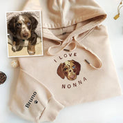 Customize | Text & Image | Dog Cat | Pet Portrait Embroidery | Sweatshirt Hoodie