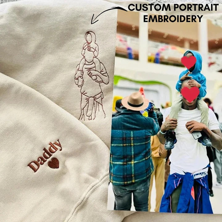 Embroidered Tshirt｜Portrait Sweatshirt｜Gift｜Family｜Anniversary