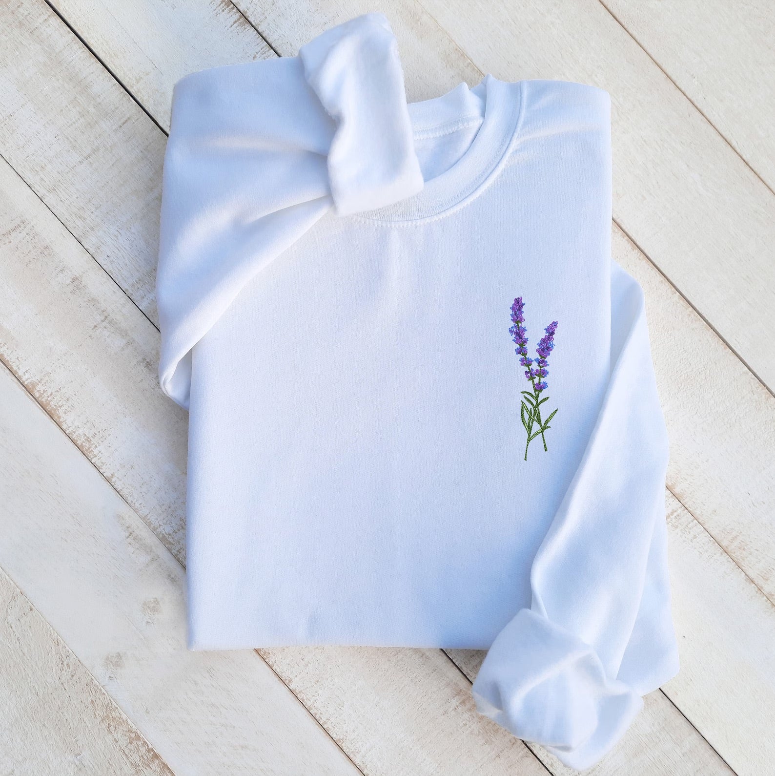 Embroidered｜Lavender｜Sweatshirt