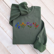 Unisex Floral Embroidered Sweatshirt