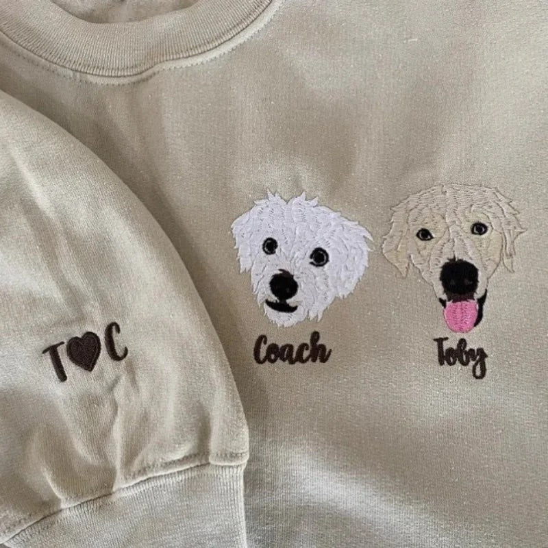 Personalized Pet Portrait｜Embroidered Sweatshirt｜For Pet Lover