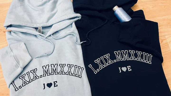 Custom Embroidered Roman Numeral Crewneck