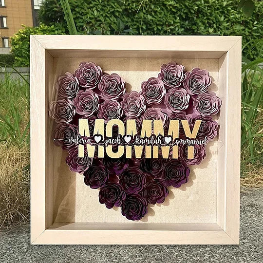 Personalized Mom Flower Shadow Box With Name For Your Love