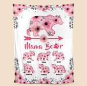 Mama Bear Sunflower - Personalized Blanket - Best Gift For Mother