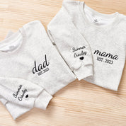 Custom Embroidered DAD/MOM Sweatshirt with EST Year