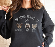 This Human Belongs to Dog | Portrait Embroidered | Hoodie Sweatshirt T-shirt