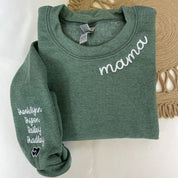 Custom Embroidered  Sweatshirt with kids Names on Sleeve