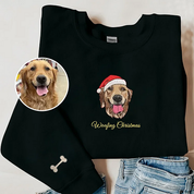 Custom Christmas Pet Face Embroidered | Sweatshirt Hoodie