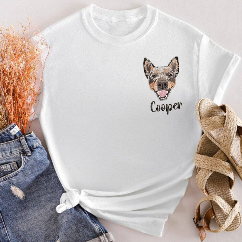 Customize | Text & Image | Dog Cat Pet | Pet Portrait Embroidered | Sweatshirt Hoodie