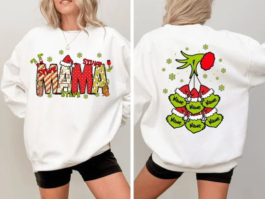 Custom Christmas Mama Kids Names Sweatshirt