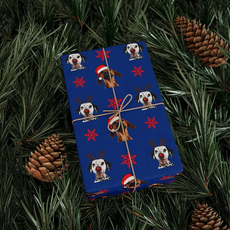 Custom Pet Photo Christmas Wrapping Paper