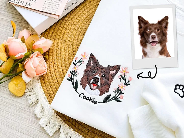 Custom Dog Face Embroidered Shirt