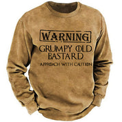 Warning Grumpy Old Bastard Approach With Caution Funny Sarcastic Sweatshirt