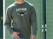 Custom Embroidered | Varsity Cat Dad | Sweatshirt | Hoodie |  Portrait from Photo