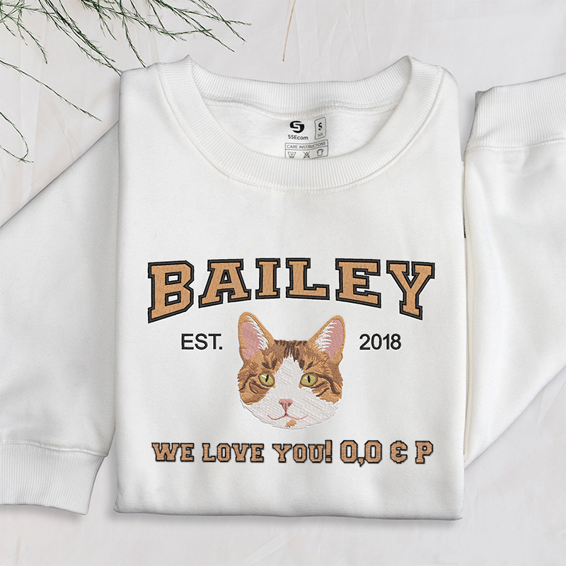 Personalized Embroidered｜Pet Sweatshirt with Pets Name｜Custom Text