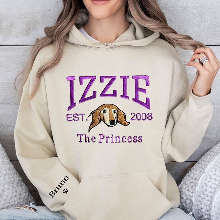 Custom Dog | Hoodie | Embroidered Dog Name | Sweatshirt