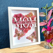 Personalized Butterfly Mom Flower Shadow Box