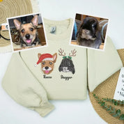 Custom Embroidered Pet Portrait Christmas Jumper Sweatshirt