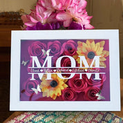 Personalized Mom Flower Shadow Box With Name For Mother's Day