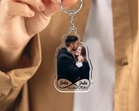 Personalized Couple Photo Keychain