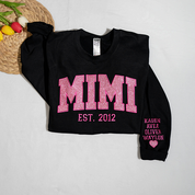 Mimi Glitter Pink | Embroidered And GrandKids | Sweatshirt