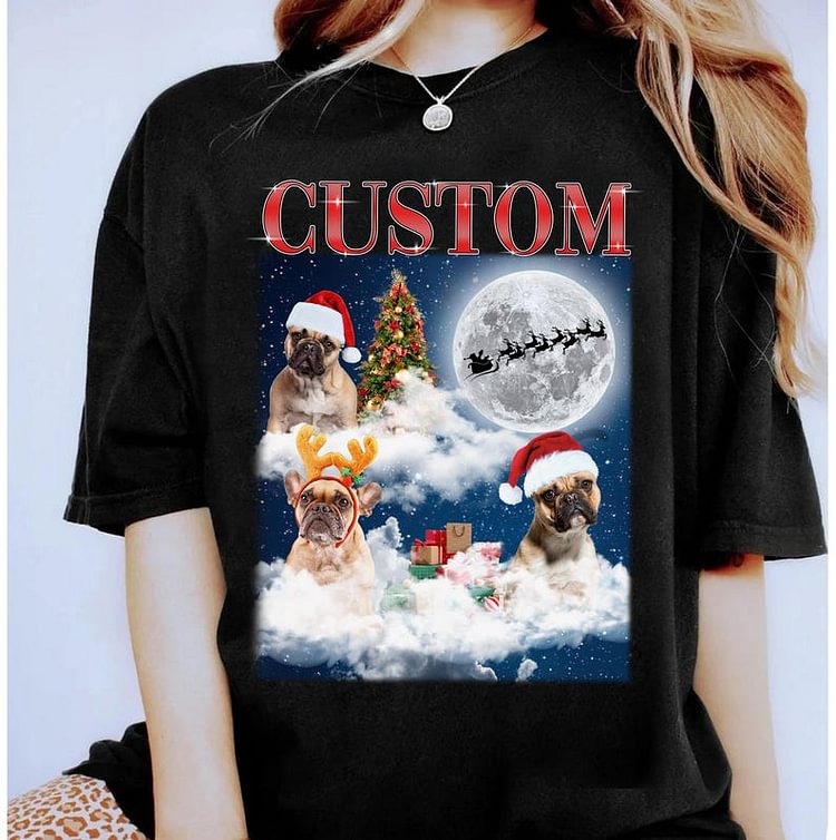 Personalized Pet Portrait | Christmas | Tee Sweatshirt Hoodie