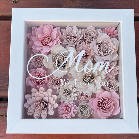 Personalized Mom Flower Shadow Box